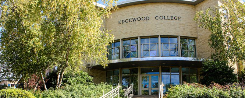Front of Edgewood College campus building, DeRicci Hall